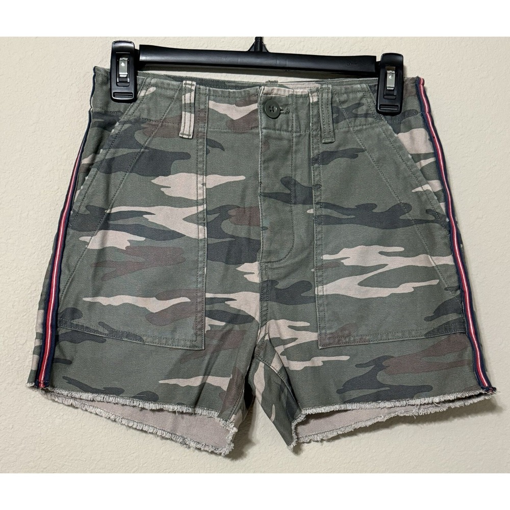 GAP Camo Shorts Women's Size 0 High Wasted Frayed Hem Granola‎ Girl Outdoors